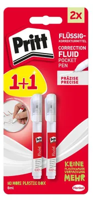 Productafbeelding van Pritt correctievloeistof, zakformaat, in een blisterverpakking van 2 stuks