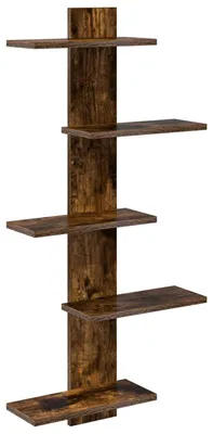 Image de vidaXL Étagère murale en bois imitation chêne, 48,5 x 15 x 101 cm