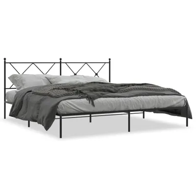 Obrázok produktu pre vidaXL Detská posteľ s čelom kovová čierna 183x213 cm