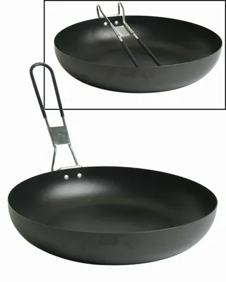 Immagine prodotto di MIL-TEC Padella da campeggio con manico pieghevole Padella da esterno Padella da campeggio