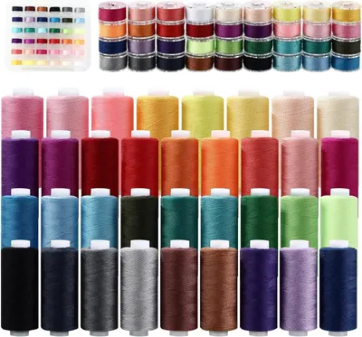 Produktbild von Nähgarn Set 72-teilig 36 Farben je ca. 400 m, reißfestes Polyester-Garn für Nähmaschine, Handnähen & DIY-Projekte
