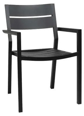 Produktbild von Stapelbarer Gartenstuhl | Delia | Schwarz | Aluminium | 2er Set