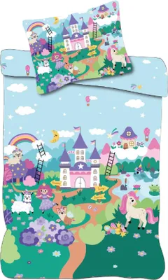Immagine prodotto di Biancheria da letto principessa con castello da favola 100 x 135 cm