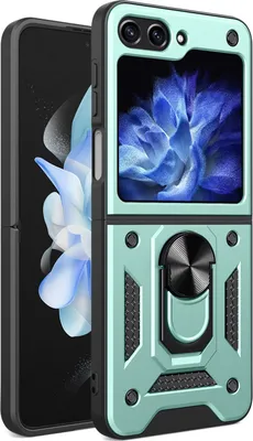 Produktbild von Hülle für Samsung Galaxy Z Flip 5 mit Ring Ständer Halter Dual Layer Rugged Schutzhülle Grün