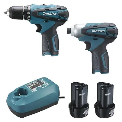 Image de LOT MAKITA 10.8V 1.3Ah Li-Ion : Perceuse Visseuse DF330D + Visseuse à Choc TD090D en Coffret MAK-PAC - LCT204J