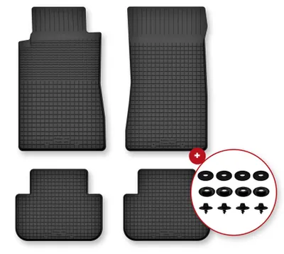 Image de Tapis de sol en caoutchouc pour Mercedes S W220 1998-2005 (berline) – 4 pièces, noirs, semi-universel, adapté