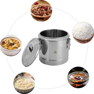 Immagine prodotto di Contenitore termico per zuppe - Thermotopf - Capacità 10 l - Mantiene caldo per circa 12 ore - Acciaio inossidabile 304 - Lucidato - Argento