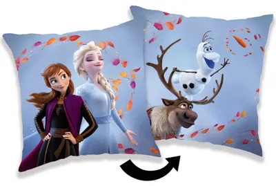 Obrázok produktu pre Jerry Fabrics Dekoračný vankúš 35x35 Frozen 2 Doba ľadová Anna Elza Olaf obojstranný