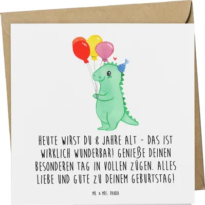 Produktbild von Mr. & Mrs. Panda Klappkarte 8. Geburtstag Feier - Weiß - Geschenk, Alter, Grußkarte, 8 Jahre alt, Glückwunschkarte, Geburtstagssprüche, faltkarte, anlasskarte