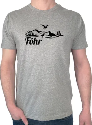 Produktbild von Huuraa Herren T-Shirt Föhr Strandmotiv 3XL Sport Grey Bio Baumwolle Fairtrade Herrenshirt Geschenkidee
