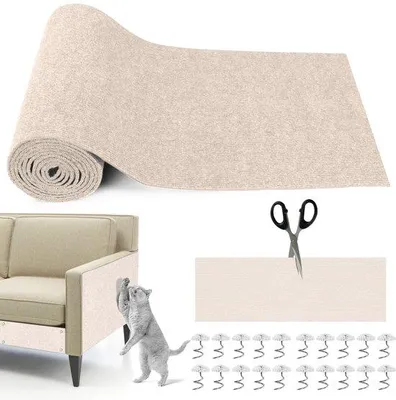 Image de Tapis pour chats, autocollant, 300 x 40 cm, découpable, blanc riz