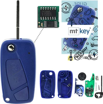 Produktbild von MT-KEY Funk Schlüssel 434MHZ kompatibel mit Peugeot Bipper Opel Combo D Fiat Ducato 250 Panda II III Stilo Bravo 198 Doblo II 433MHZ Klappschlüssel