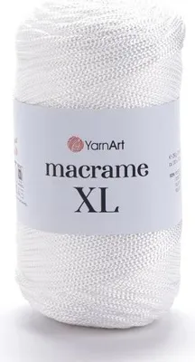 Produktbild von YarnArt Makramee XL 3 mm – Farbe 154 Weiß | Robuste & glänzende Polyester-Kordel für DIY, Taschen & Wohn-Deko