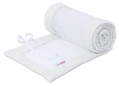 Produktbild von babybay Nestchen Mesh passend für Modell Boxspring XXL, weiß Glitzersterne diamantblau