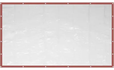 Produktbild von Wasserdichte transparente Plane - PVC Vorhang für Terrasse - Aufrollbar - 0,5 mm stark - Mit Ösen und braunem Rand - 2,5 x 6 m