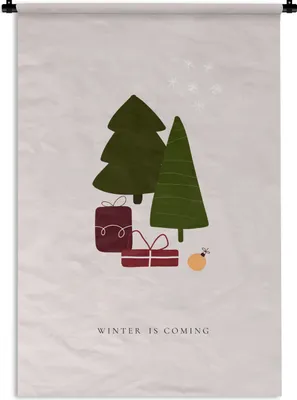 Produktbild von MuchoWow® Wandteppich Wandbehang Geschenke - Weihnachtsbäume - Zitate 120x180 cm Tapisserie Dekoration Wandtuch - Schlafzimmer - Dekorationen für das Haus
