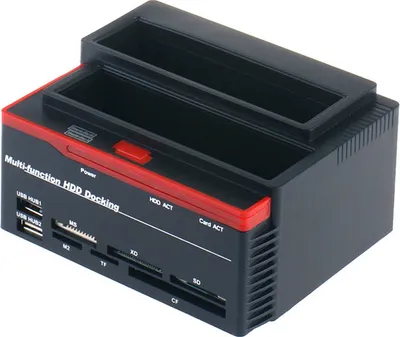 Produktbild von ANTCOOLUSB 2.0 Dockingstation für externe Festplatten, Dual-Slot-SATA- und IDE-Festplatten-Dockingstation mit 3 Einschüben für 2,5-Zoll-/3,5-Zoll-SATAI/II/III-Festplatten