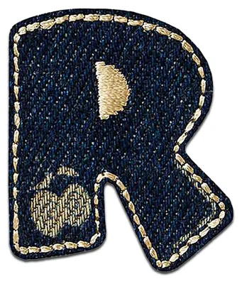 Produktbild von Buchstabe R 2.8 x 3.4 cm: Alphabet Buchstabe Einzeln Auswählbar - Aufnäher, Bügelbild, Aufbügler, Applikationen, Patches, Flicken, Zum Aufbügeln