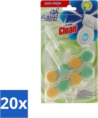 Immagine prodotto di A casa - Clean - Pietra da toilette - 5in1 Active - Citrus Power - Neutralizza e pulisce - 2 pietre - Confezione risparmio - 20 pezzi