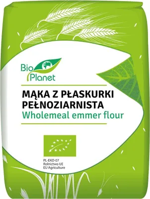 MĄKA Z PŁASKURKI PEŁNOZIARNISTA BIO 1 kg - BIO PLANET