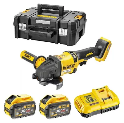 Image de Meuleuse Ø125mm 54V DEWALT DCG418X2-QW avec coffret et 2 batteries 9,0 Ah FLEXVOLT