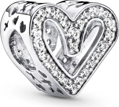 Produktbild von Pandora Charm 798692C01 Sparkling Freehand Heart Silber 925 klare Zirkonia