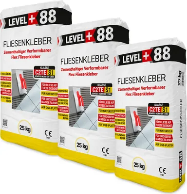 Produktbild von Fliesenkleber Flexkleber 75kg Flexmörtel C2TES1 Innen Außen Naturstein Fliesen L+88