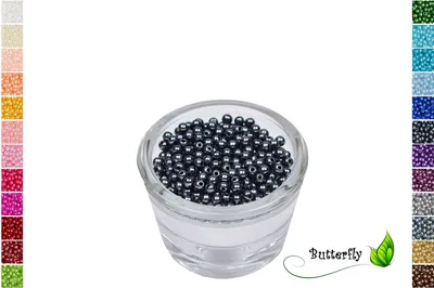 Produktbild von 200 Wachsperlen 4mm, Farbe:dunkel blau / navy 370
