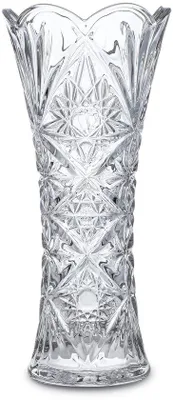 Produktbild von Kristallene Helderglazen Vase für Wohnzimmer, Sonnenblumenmuster, 19,3 x 9 cm