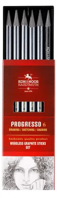 Produktbild von Progresso Aquarell Graphit- Vollminenstifte 6er Set