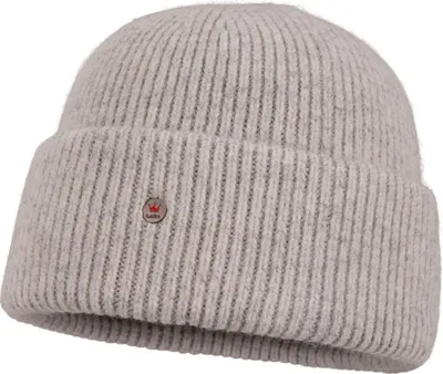 Balke Rollrand Strickmütze mit breitem Umschlag in Angora Optik in grau