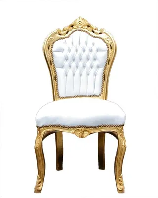 Produktbild von Casa Padrino Barock Esszimmer Stuhl Weiß / Gold - Möbel Antik Stil