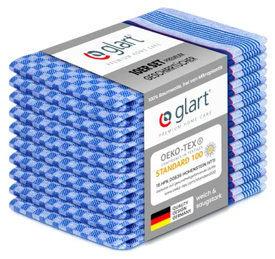 Obrázek produktu pro Glart 48GR, 10 ks utěrek do kuchyně, 100 % bavlna, 45 x 90 cm, modré