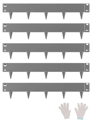 Zdjęcie produktu dla VEVOR obrzeże trawnikowe 5-pak, obrzeże 990x181 mm, obrzeże metalowe, łatwy montaż, obrzeże do ścieżek ogrodowych, ciemnoszare