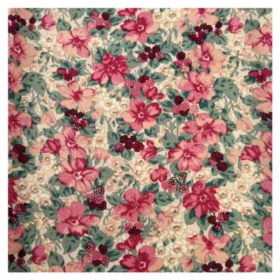 Produktbild von 150 cm breiter Cordstoff mit Blumenmuster, Meterware für Dekoration und Bekleidung, Rosa