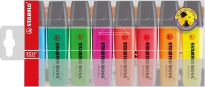 Obrázek produktu pro Zvýrazňovač - STABILO BOSS ORIGINAL - balení 8 různých barev