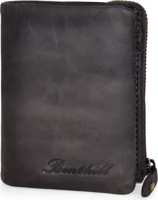 Produktbild von Benthill Kleine Geldbörse Echt Leder - Damen Geldbeutel mit RFID Schutz - 6 Kartenfächer - Slim-Wallet inkl. Geschenkbox