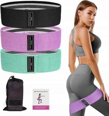 Produktbild von Fitnessbänder Pilates Yoga 3 Widerstandsstufen Beintraining 3er Set