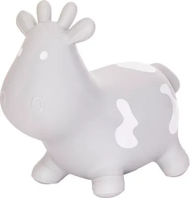Produktbild von Hoppimals Hüpftier Hüpfende Kuh Für Gymnastik & Geschicklichkeit für Kinder Inklusive Pumpe - Baby-Hüpfer Grau