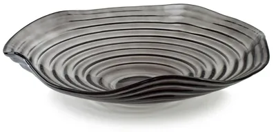 Productafbeelding van Glazen schaal, merk Daz, model Misa, afmetingen 36x36x8 cm, grafietkleur, 1 stuk