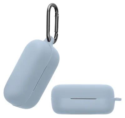 Zdjęcie produktu dla Etui ochronne kwmobile dla słuchawek Sony WF-C510 - silikonowe etui TPU dla słuchawek i etui ładującego - odporne na wstrząsy, z karabińczykiem - jasnoniebieskie