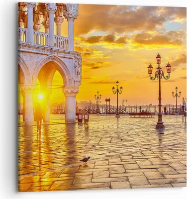 Produktbild von Bild auf Leinwand - Leinwandbild - Venedig Stadt - 70x70cm - Wand Bild - Wanddeko - Wandbilder - Leinwanddruck - Bilder - Kunstdruck - Wanddekoration - Leinwand bilder - Wandkunst - AC70x70-3665