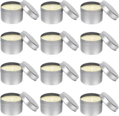 Produktbild von LUKIUP Set mit 12 Metall-Kerzenbehältern 120 ml Silber mit Deckel