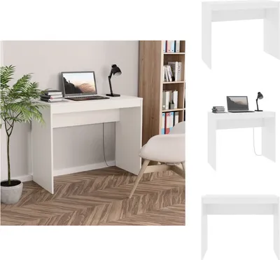 Image de vidaXL Bureau blanc 90×40×72 cm Bois composite - Bureaux
