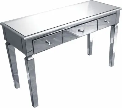 Produktbild von Casa Padrino Luxus Konsole mit 3 Schubladen 120 cm - Verspiegelter Konsolentisch mit Glasplatte