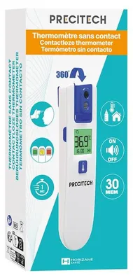 Image de Thermomètre sans contact 360° Precitech infrarouge frontal digital