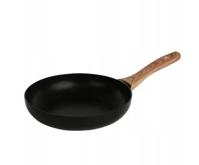 Zdjęcie produktu dla Patelnia Altom Design Natura Light 24 cm, powłoka nieprzywierająca, aluminiowa patelnia do kuchenek indukcyjnych, uchwyt Soft-Touch o wyglądzie drewna