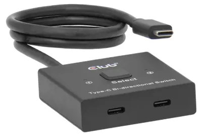 Produktbild von CLUB3D USB-C® Bidirektionaler Video + Daten + PD Switch, USB Typ-C, 2x DisplayPort, 7680 x 4320 Pixel, Schwarz, 8K Ultra HD, 120 Hz