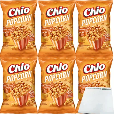 Produktbild von Chio Ready Made Popcorn Toffee Karamell 6er Pack (6x120g Packung) + usy Block