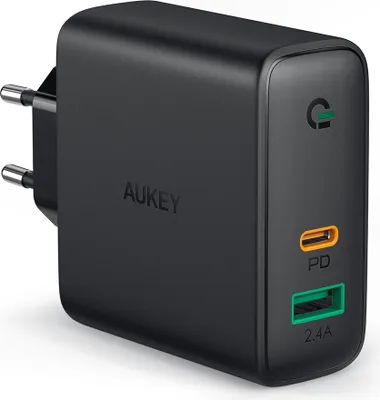 Produktbild von AUKEY USB-C Ladegerät mit Dynamic Detect & GaNFast Tech, USB-Ladegerät mit 60W
